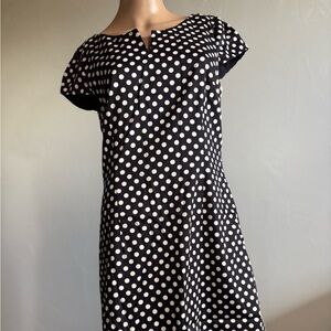 Comma Black and White Polka Dot Shift Dress Size 38 EU 8 US